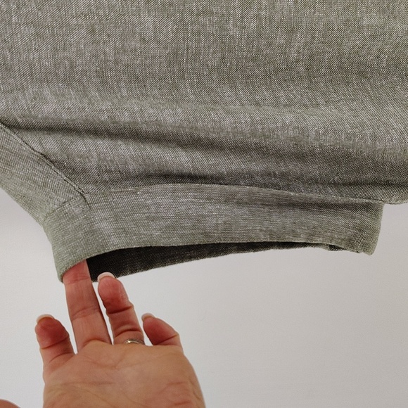 Time & Tru Linen Blend Green Dress Size Medium Quarter Button Drawstring Waist - Picture 5 of 9